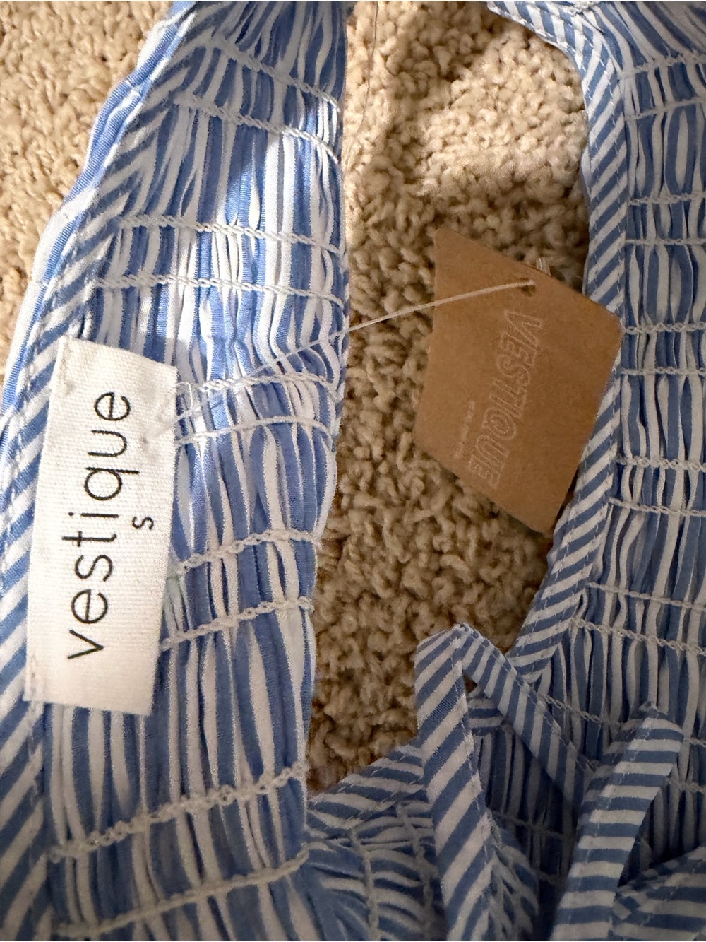 Vestique Blue & White Striped Tie-Back Maxi Dress - Picture 4 of 6